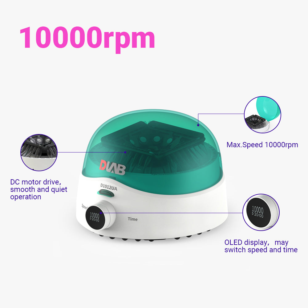 D1012UA High-Speed Palm Micro Centrifuge with FA12-2P Rotor and SA02P2 & SA05P2 Adapters Included