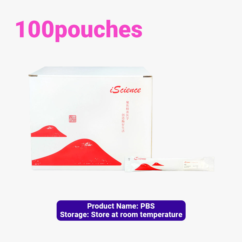100 Packs of PBS Buffer Solution Instant Granules, 1L/pouch Concentration, Stable at Room Temperature, Suitable for Ambient Shipping Conditions