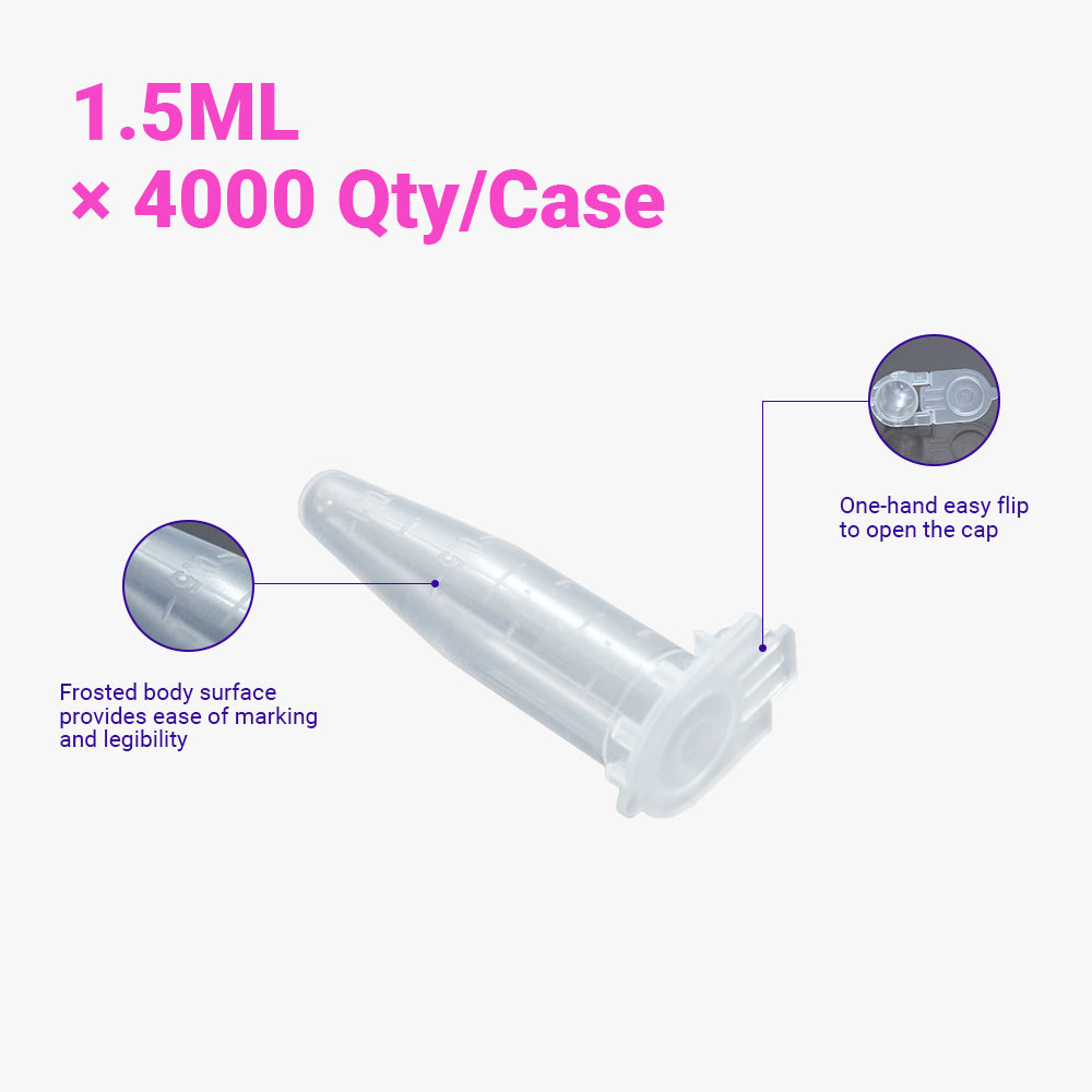1.5 mL Sterile EasyFlip™ Micro Centrifuge Tubes, Flip top cap, Conical Bottom