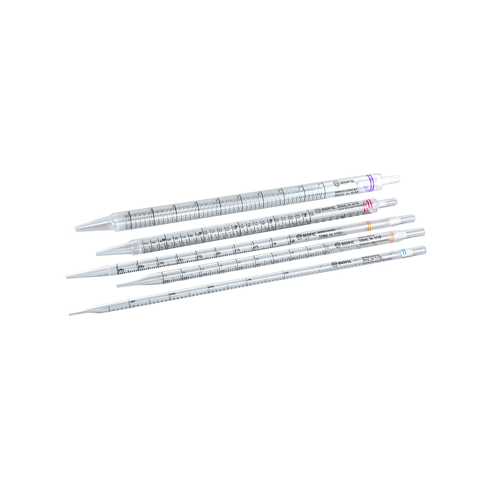 Serological Pipets, 5.0 mL, Graduation 1/10 mL, Blue Color, Sterile, Plastic/Plastic Packing( Triple Bags), 200piece(s)/case