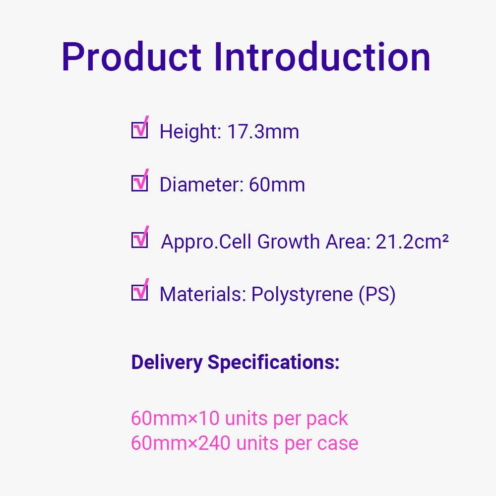 CellATTACH Dishes, 6.0 cm, 21.2cm², CellATTACH Treated, Sterile, 240piece(s)/case