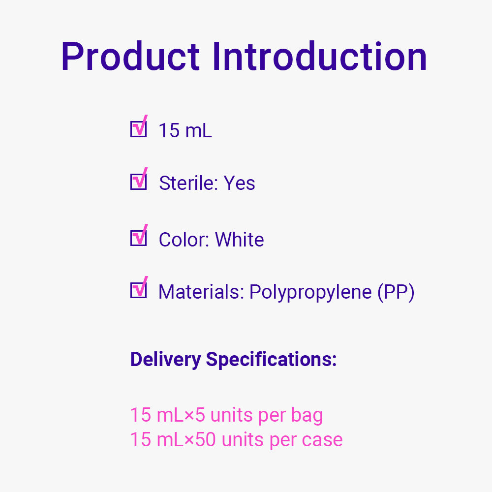 Plastic Centrifuge Tube Racks, 15 mL, White, Sterile, 50piece(s)/case