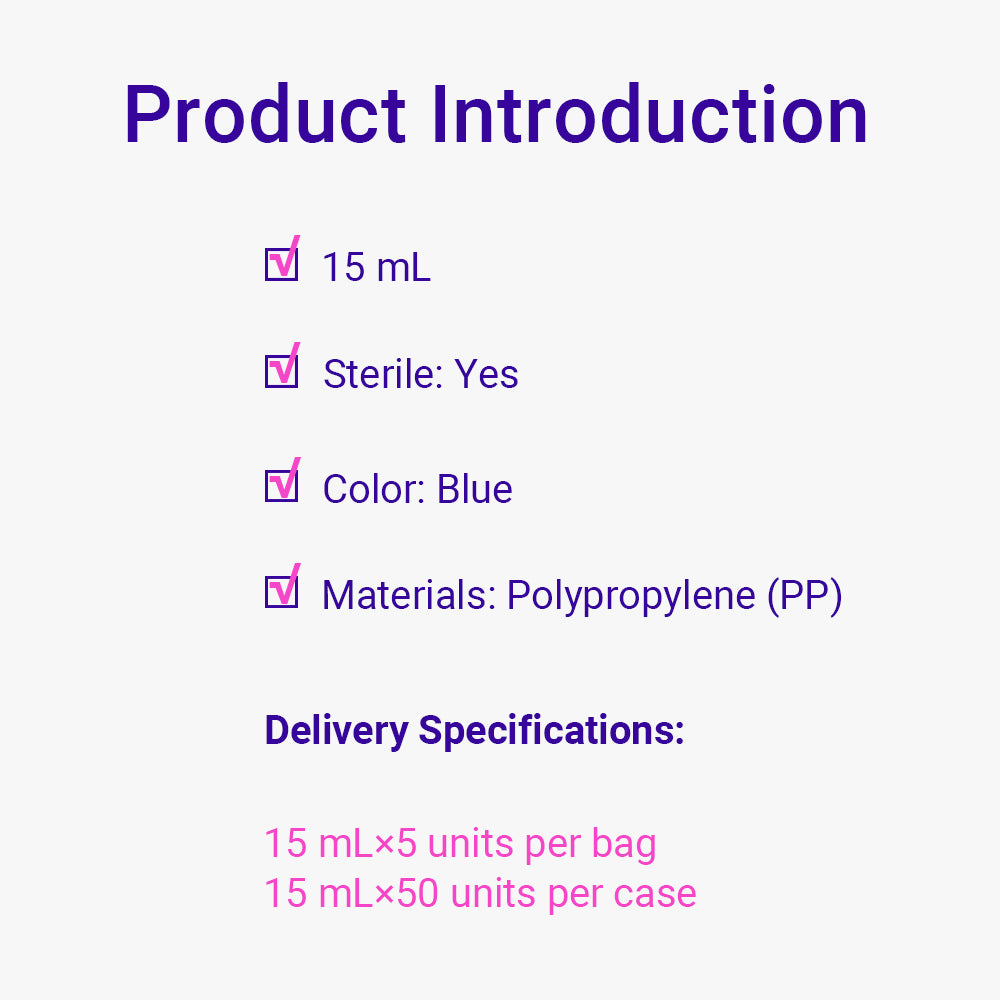 Plastic Centrifuge Tube Racks, 15 mL, Blue, Sterile, 50piece(s)/case