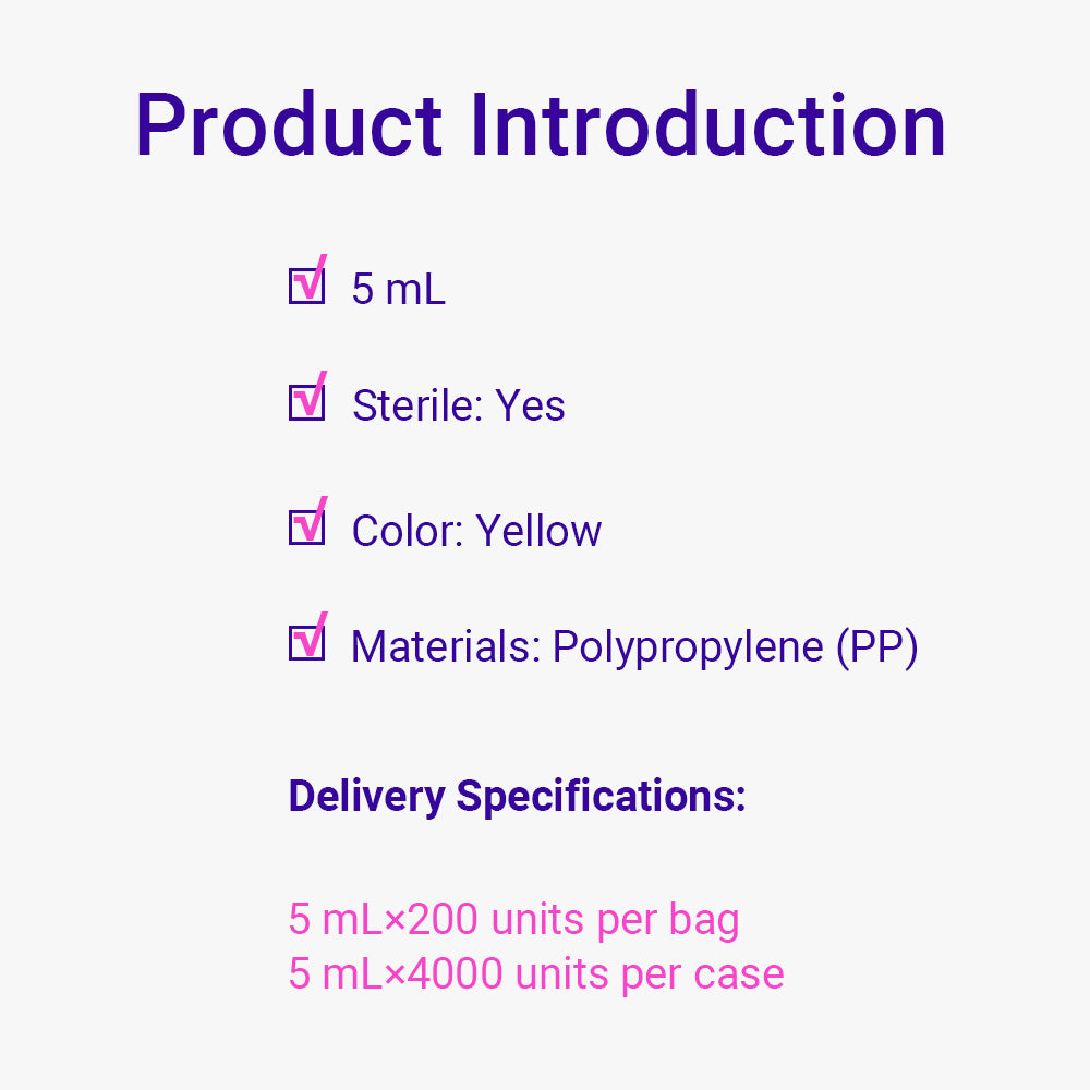 Micro Centrifuge Tubes, 5.0 mL, Yellow, Conical, DNAse&RNAse Free, Non-Pyrogenic, Sterile, 4000piece(s)/case