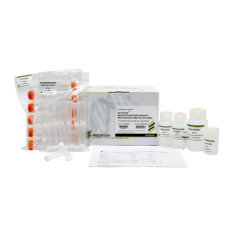 FavorPrep™ Blood Genomic DNA Extraction Midi Kit (25 preps)
