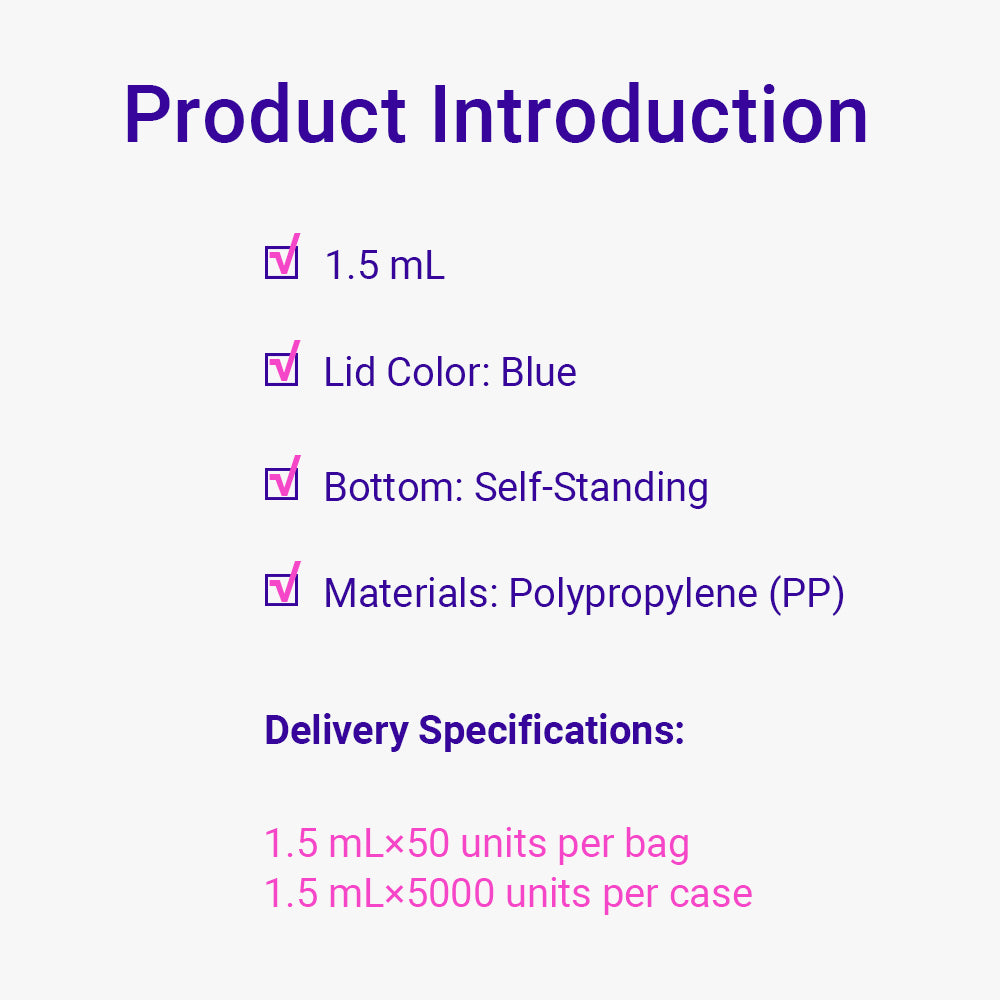 Freezing Vials, 0.5 mL, Self-standing, Blue, Flat cap, bag packing way, Sterile, DNAse&RNAse free, Non-Pyrogenic, 5000piece(s)/case