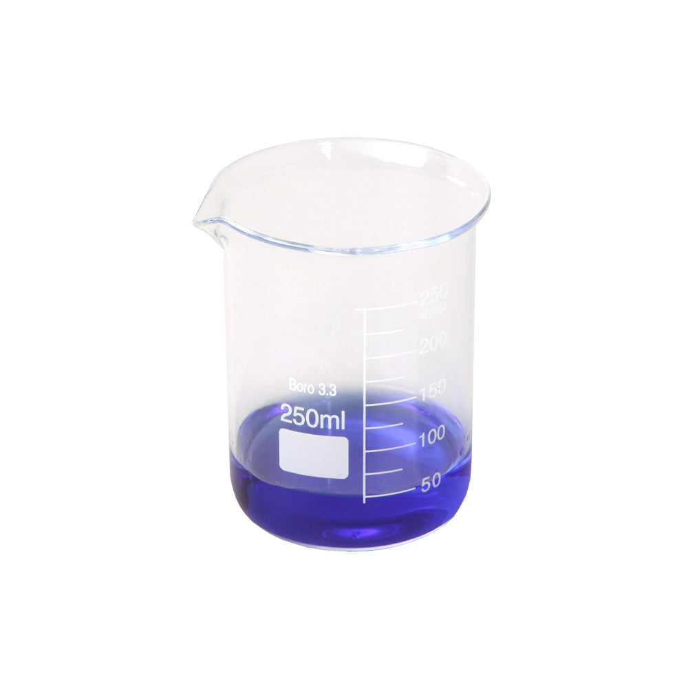 Beaker, Low Form, Graduated with Spout, Borosilicate 3.3 Glass, 150mL, 60mm OD×80mm H, 192 pcs/case
