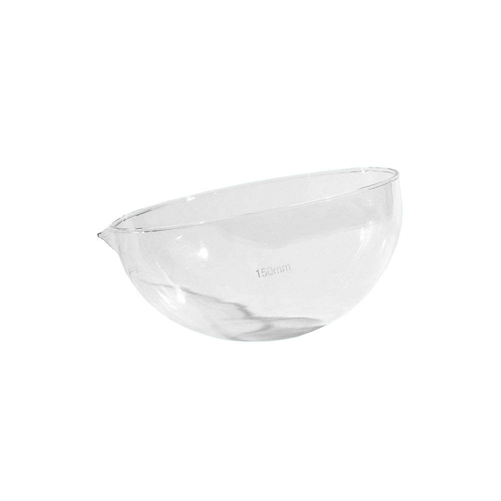 Evaporating Dish, Round Bottom with Spout, Borosilicate 3.3 Glass, Top OD 150mm, 75mm H, 40 pcs/case