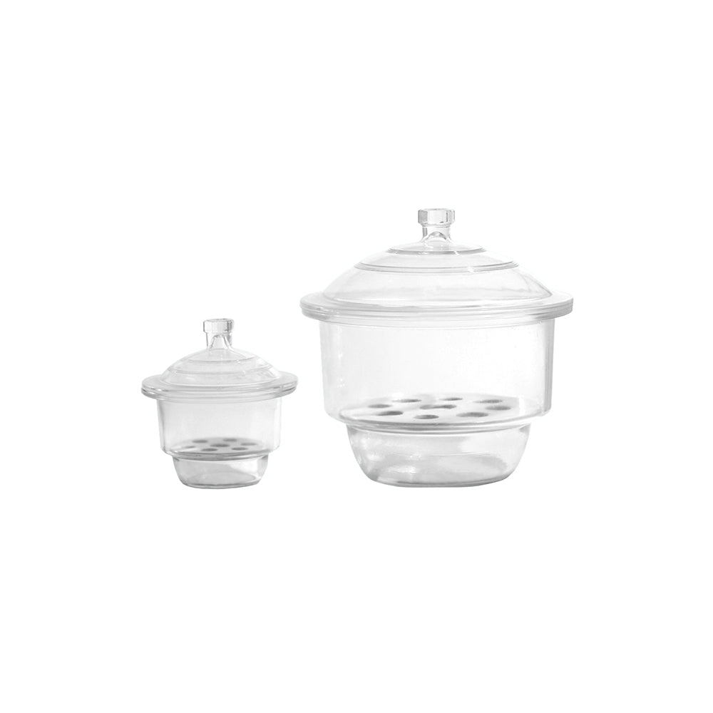 Desiccator, Clear Glass, with Porcelain Plate, ID 450mm, Top OD 530mm, Cover H 185mm, H 560mm, 1 pc/case