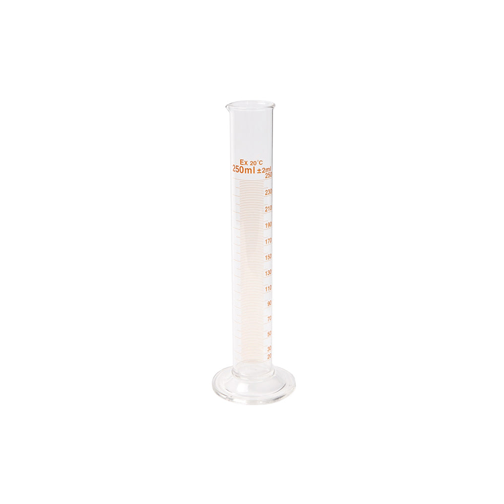 Cylinder, Graduated, with Spout and Glass/Plastic Base, 2000mL, 20.0mL Grad, Tol ±20.0mL, Bottle OD 88mm, H 500mm, 8 pcs/case