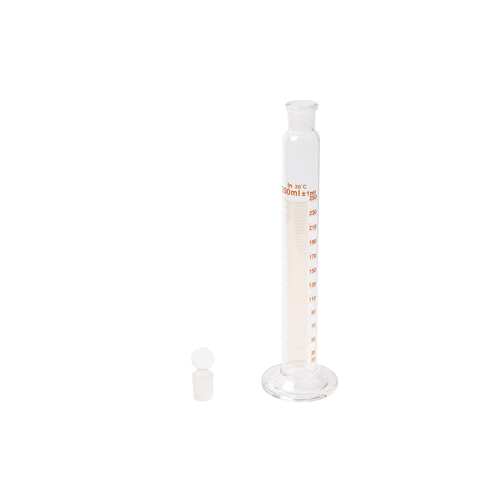 Cylinder, with Ground Stopper, Graduated, 2000mL, 20.0mL Grad, Tol ±10.0mL, Bottle OD 88mm, H 530mm, 8 pcs/case