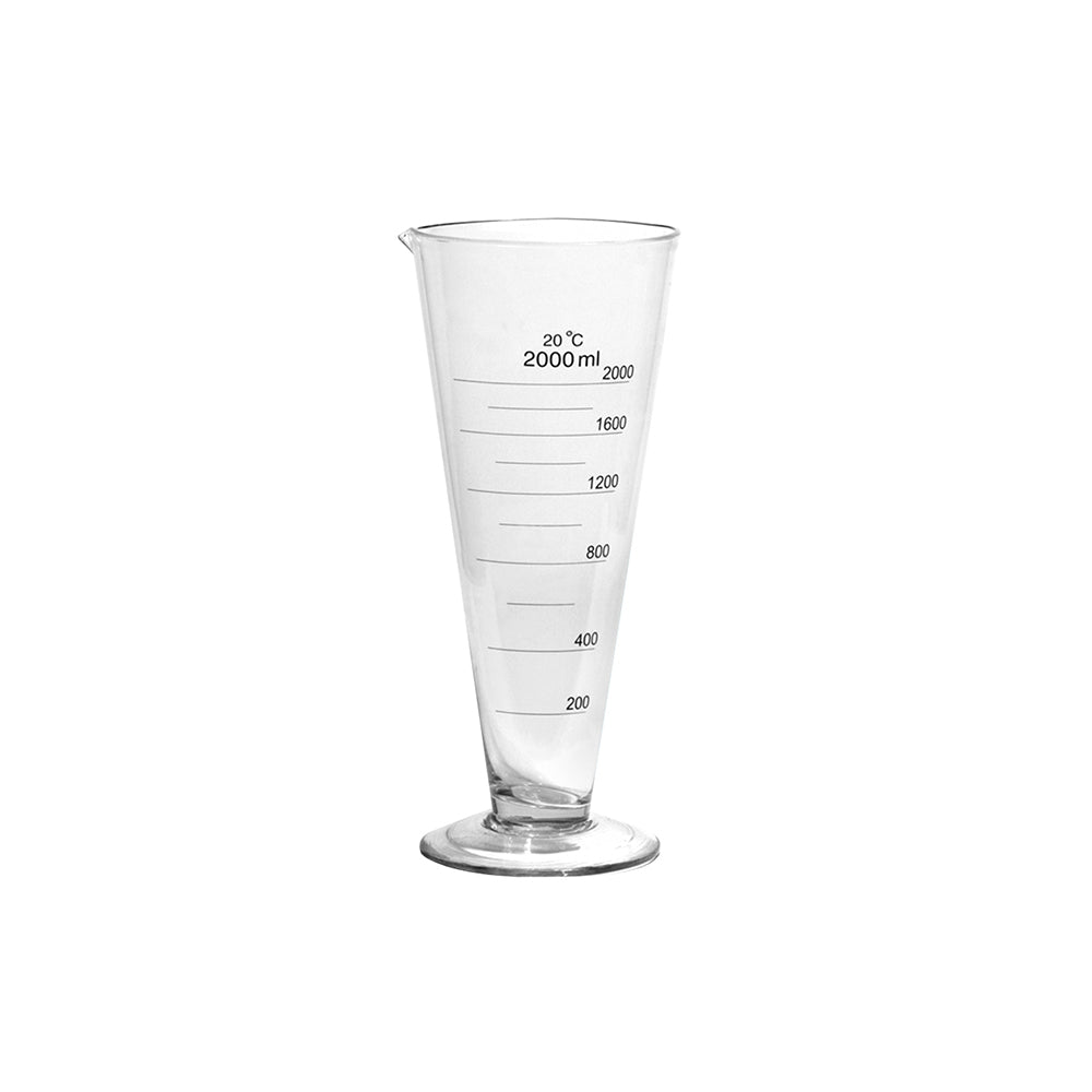 Measuring Cap, Cone Shape/Conical, Short Scale, with Spout, 2000mL, 200.0mL Grad, Tol ±20.0mL, H 380mm, 6 pcs/case
