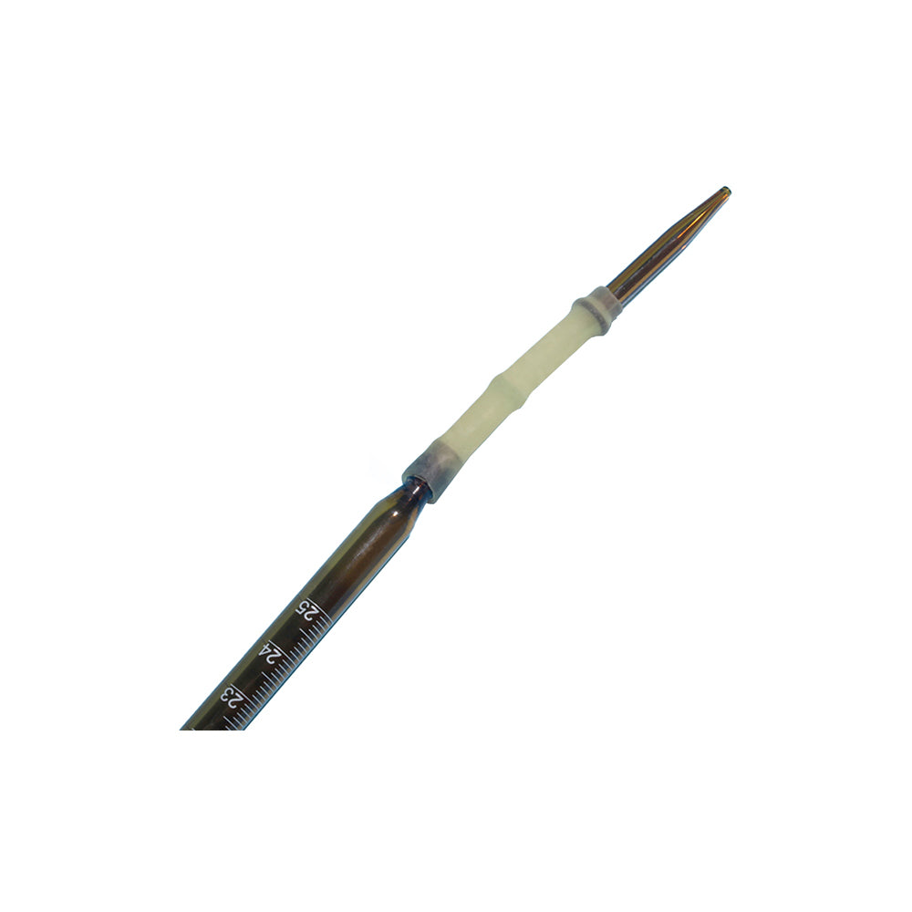 Burette, Amber Glass, Rubber Tubing, Glass Bead & Tip, Class A, 10mL, 0.05mL Grad, Tol ±0.025mL, H 600mm, 100 pcs/case