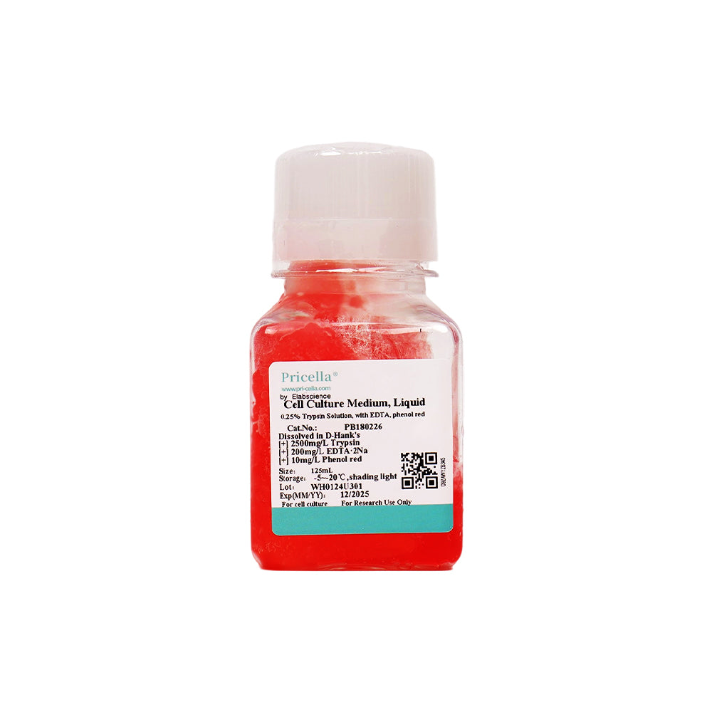 0,25 % Trypsinlösung, mit EDTA, Phenolrot, gelöst in D-Hank's, 125 ml