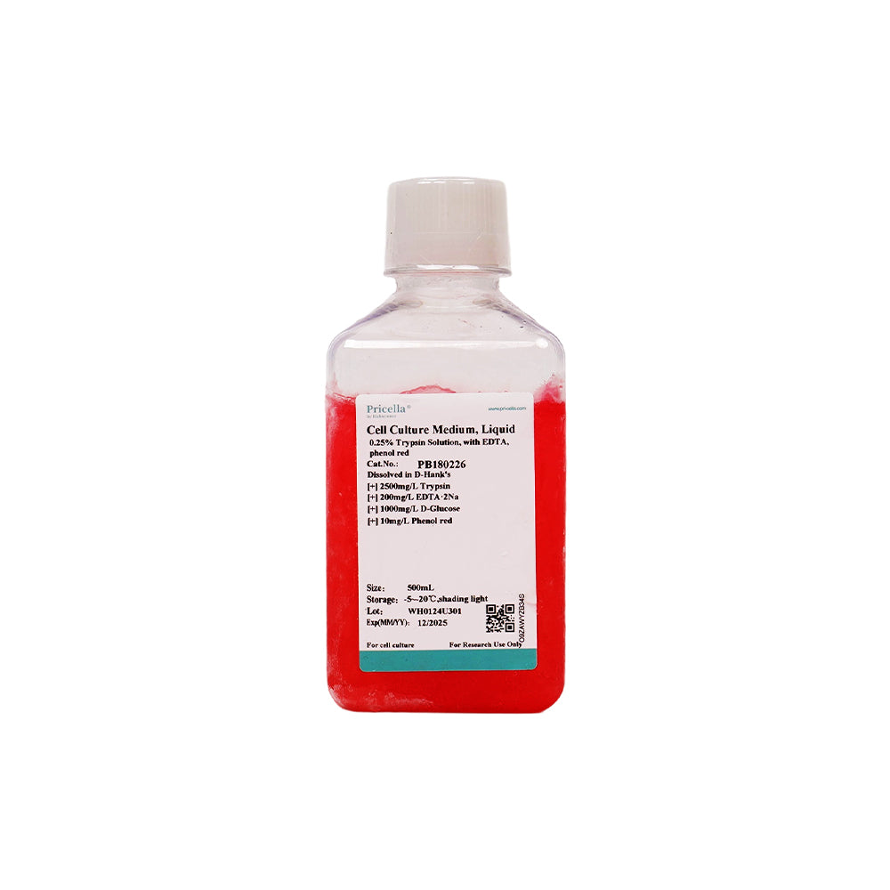 0,25 % Trypsinlösung, mit EDTA, Phenolrot, gelöst in D-Hank's, 500 ml