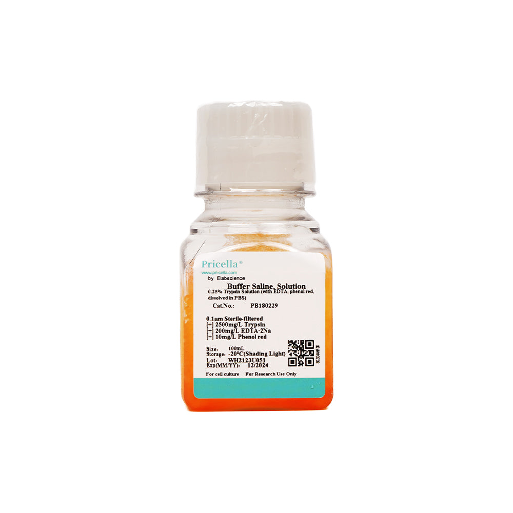 0,25 % Trypsinlösung, mit EDTA, Phenolrot, gelöst in PBS, 100 ml