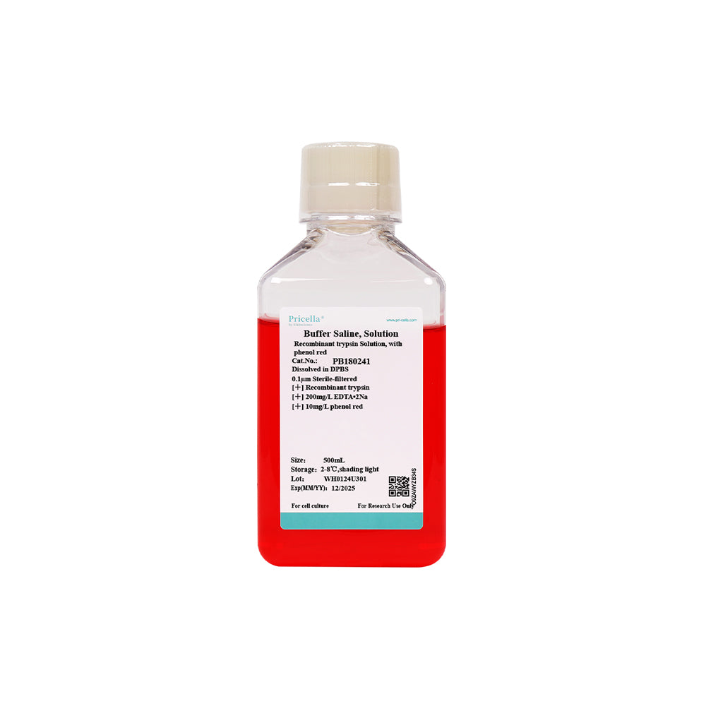 Rekombinante Trypsinlösung mit Phenolrot, 500 ml