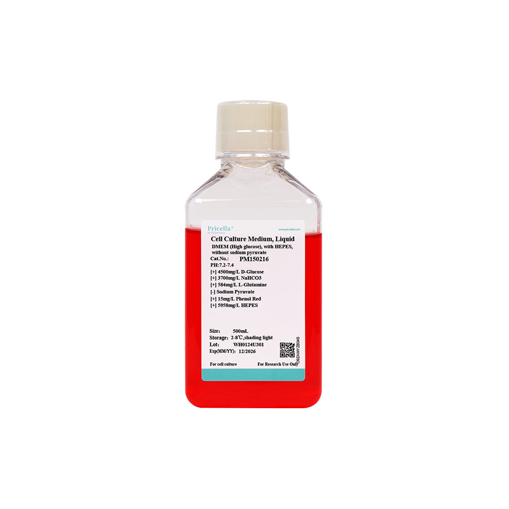DMEM (hoher Glukosegehalt), mit HEPES, ohne Natriumpyruvat, 500 ml