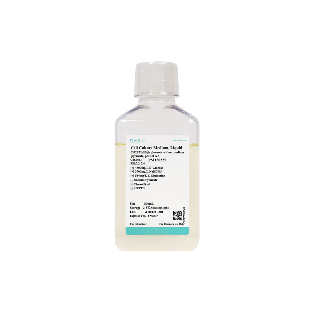 DMEM (hoher Glukosegehalt), ohne Natriumpyruvat, Phenolrot, 500 ml
