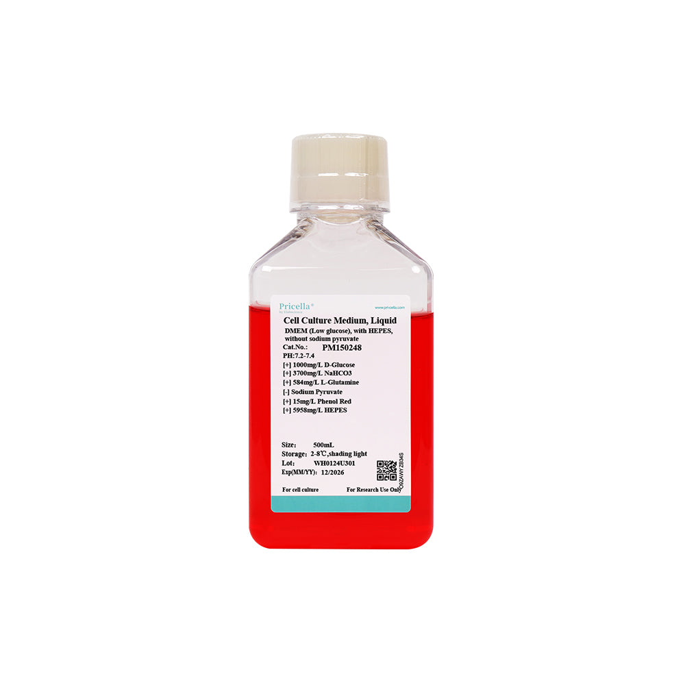 DMEM (niedriger Glukosegehalt), mit HEPES, ohne Natriumpyruvat, 500 ml