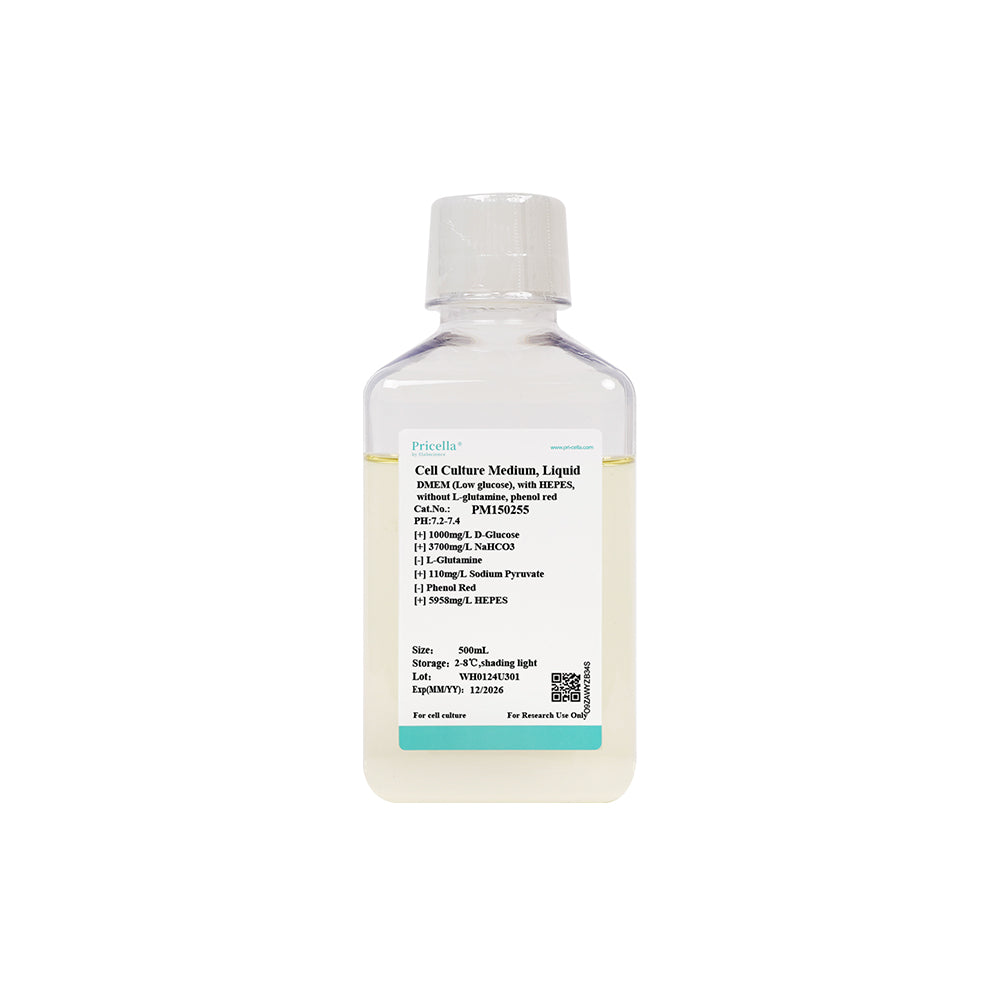 DMEM (niedriger Glukosegehalt), mit HEPES, ohne L-Glutamin, Phenolrot, 500 ml