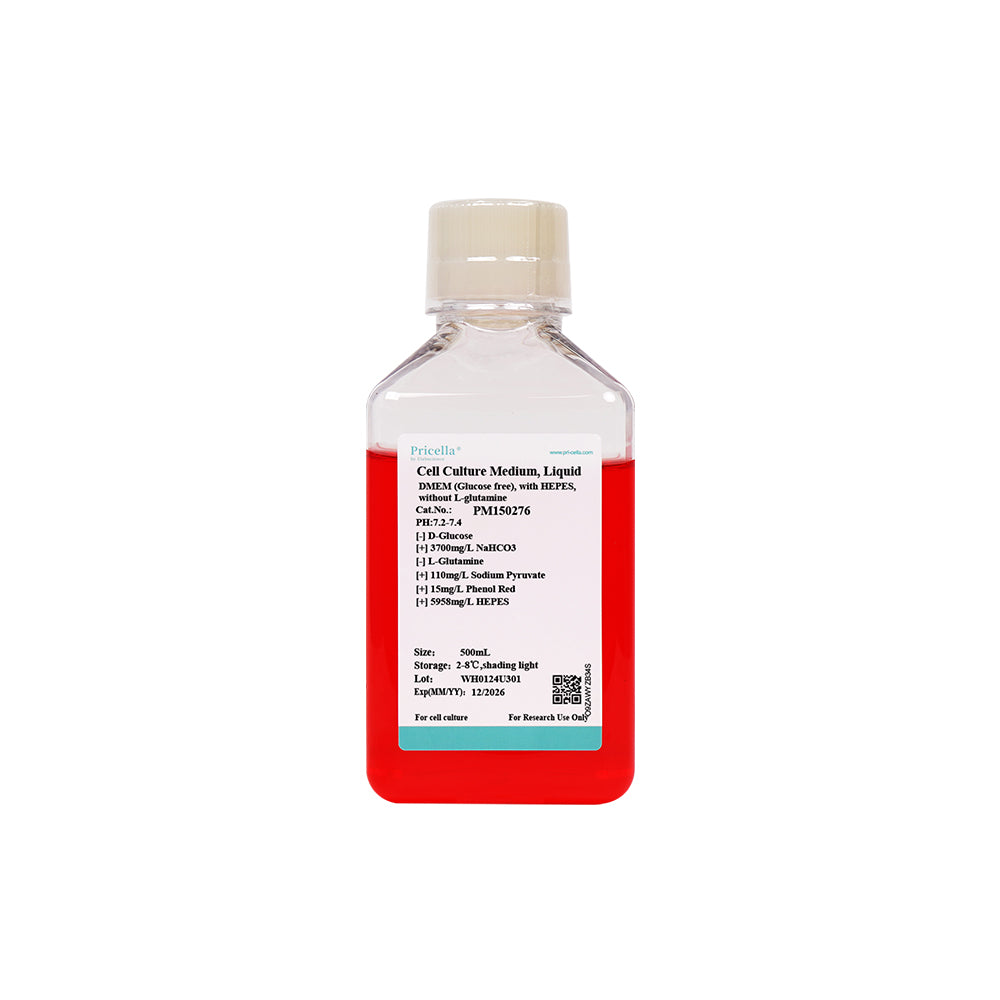 DMEM (Glucosefrei), mit HEPES, ohne L-Glutamin, 500mL