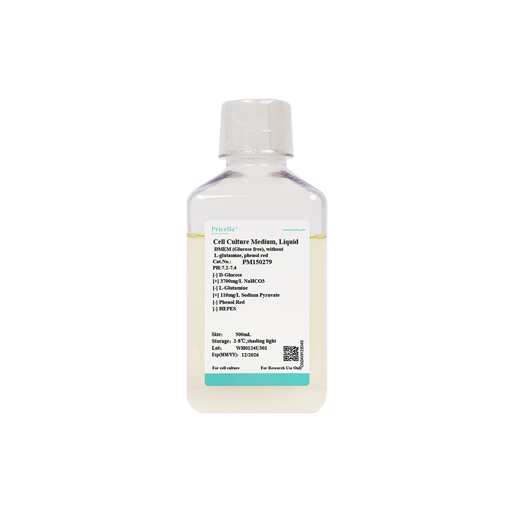 DMEM (Glucosefrei), ohne L-Glutamin, Phenolrot, 500mL