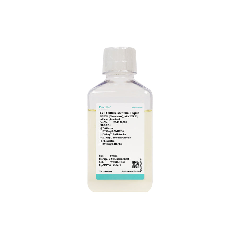 DMEM (Glucosefrei), mit HEPES, ohne Phenolrot, 500mL