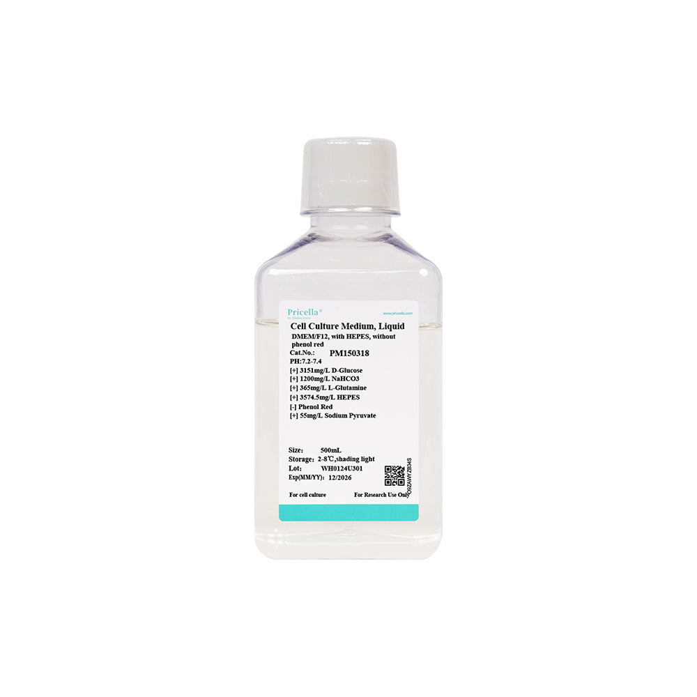DMEM/F12, mit HEPES, ohne Phenolrot, 500 ml