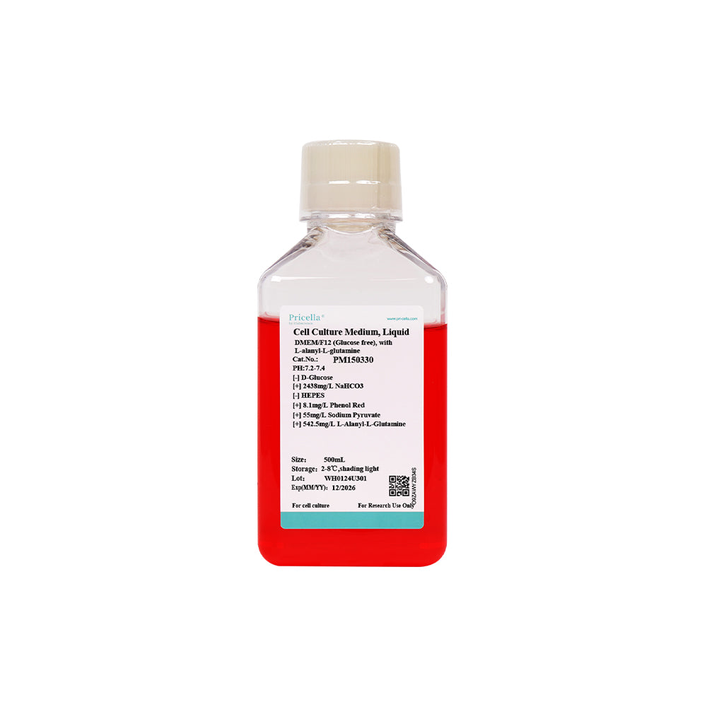 DMEM/F12 (Glucosefrei), mit L-Alanyl-L-Glutamin, 500 ml