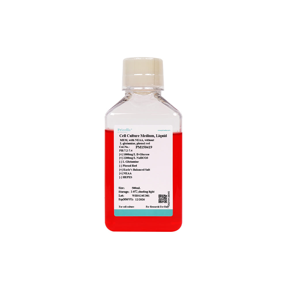 MEM, mit NEAA, ohne L-Glutamin, Phenolrot, 500mL
