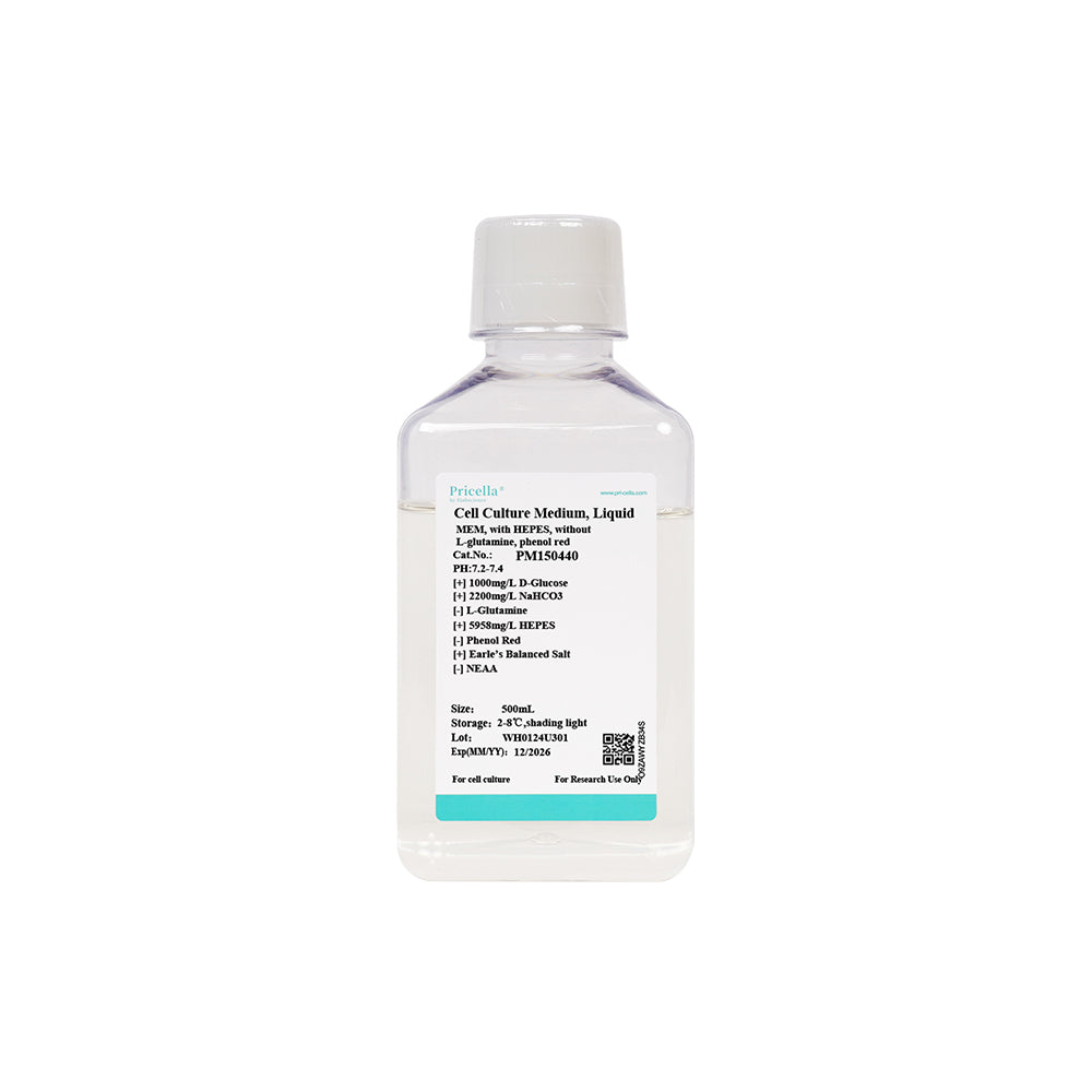 MEM, mit HEPES, ohne L-Glutamin, Phenolrot, 500mL
