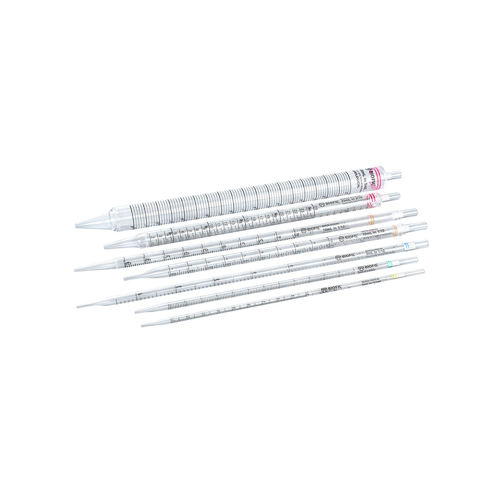 Serological Pipets, 10 mL, Wide mouth, Graduation 1/10 mL, Orange Colo