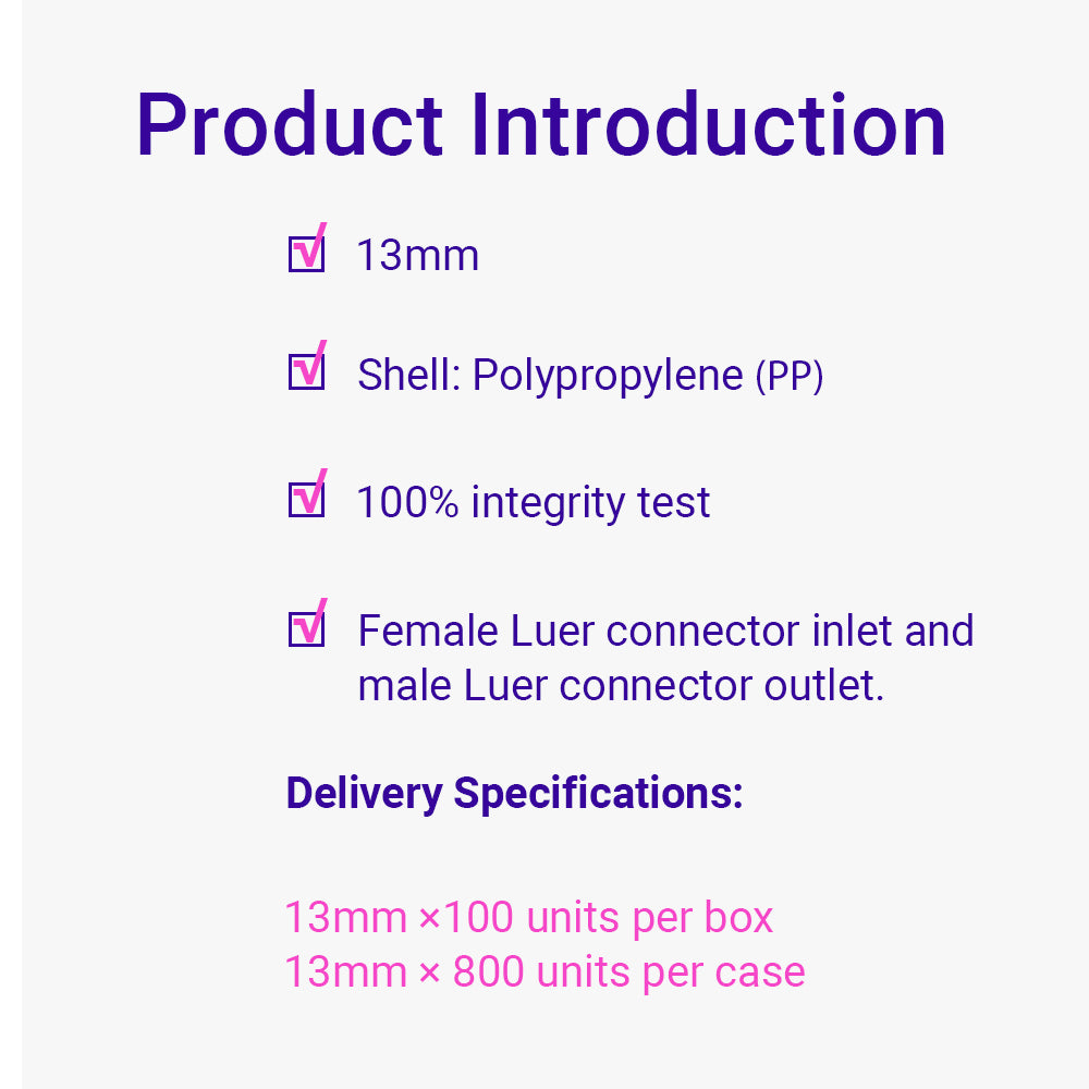 Sterile Syringe Filters, 0.22 µm Pore Size, 13 mm Membrane Diameter, PES Membrane