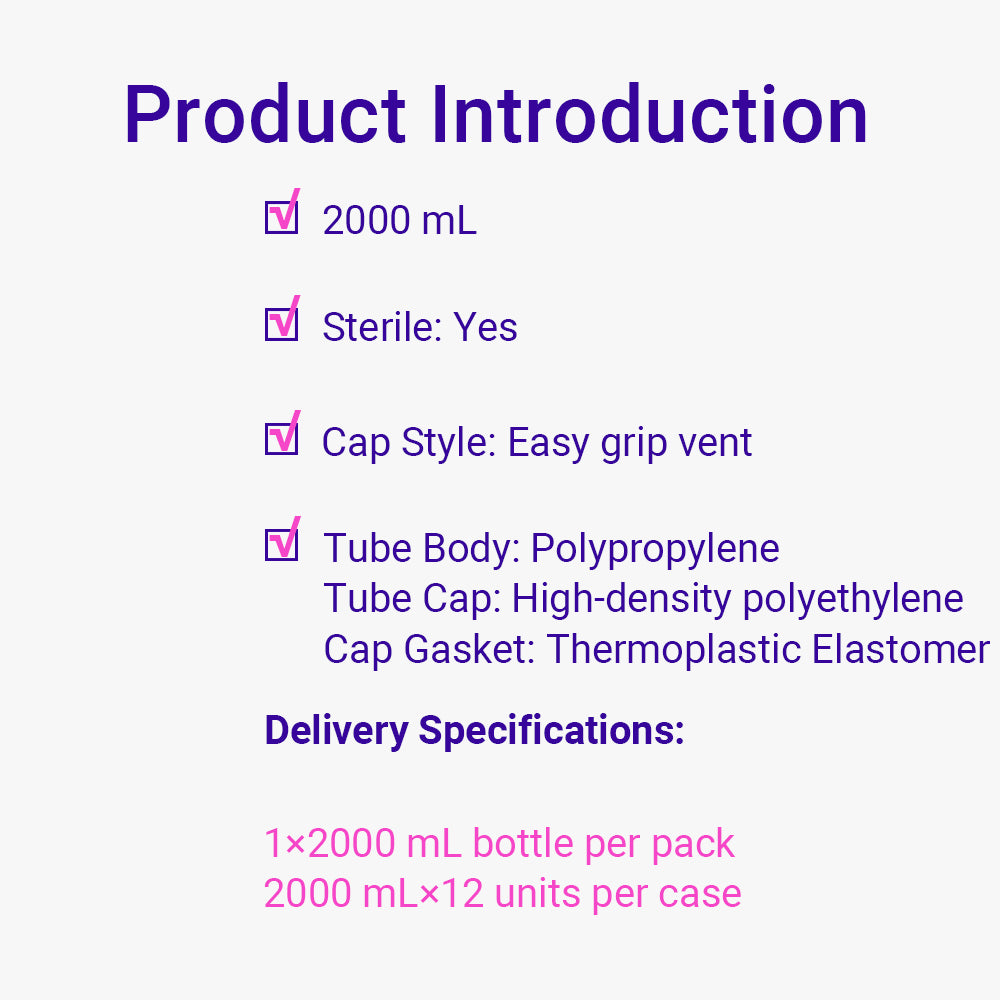 Roller Bottles(2L), 2000 mL, 850 cm², Non-treated, Easy grip vent, 12piece(s)/case