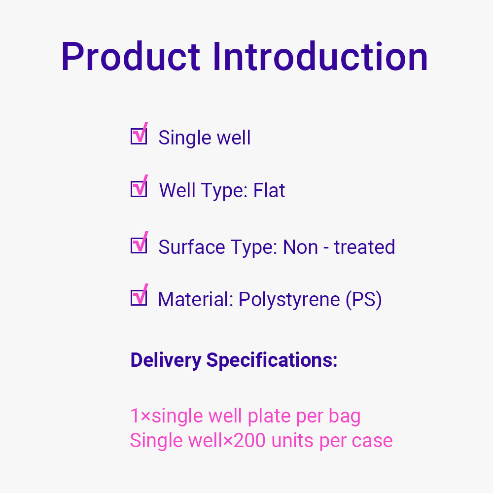 Cell and Tissue Culture Plates, Singel  well, Non-treated, Sterile, 200piece(s)/case