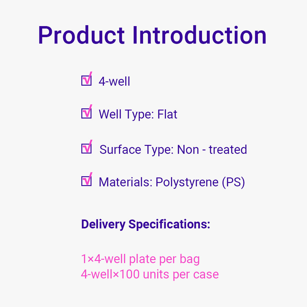 Cell and Tissue Culture Plates, 4 well, Non-treated, Sterile, 100piece(s)/case