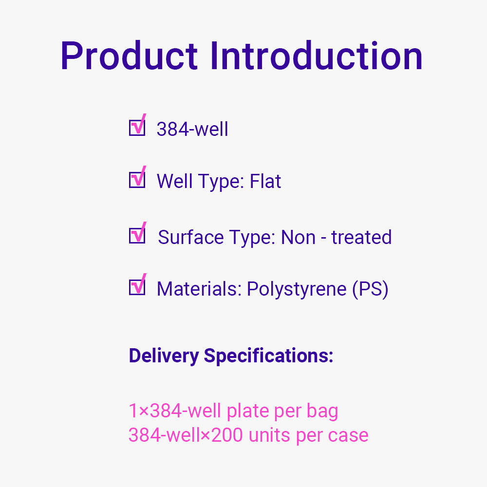 Cell and Tissue Culture Plates, 384 well, Non-treated, Sterile, 100piece(s)/case
